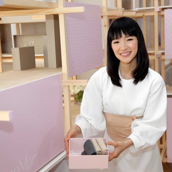 Marie Kondo poses for a picture during a media event in New York