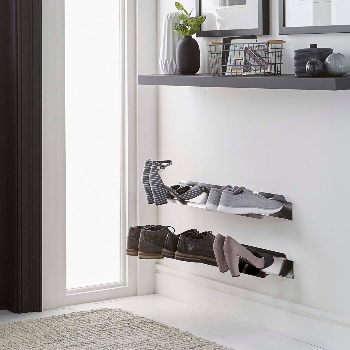 Modern Stainless Steel Shoe Rack