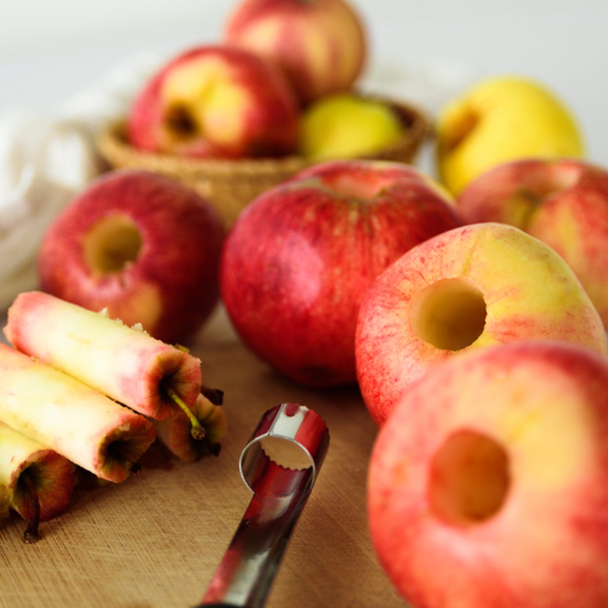 Fresh apples without core.