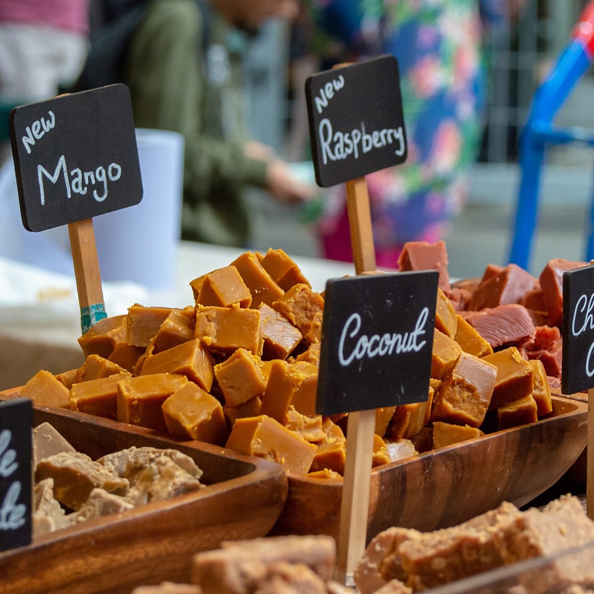 Traditional British Fudge on sale at a confectionary stall in London