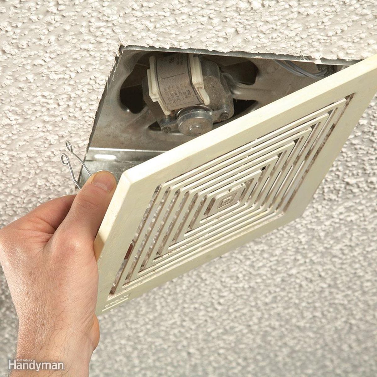 Opening the bathroom fan grill