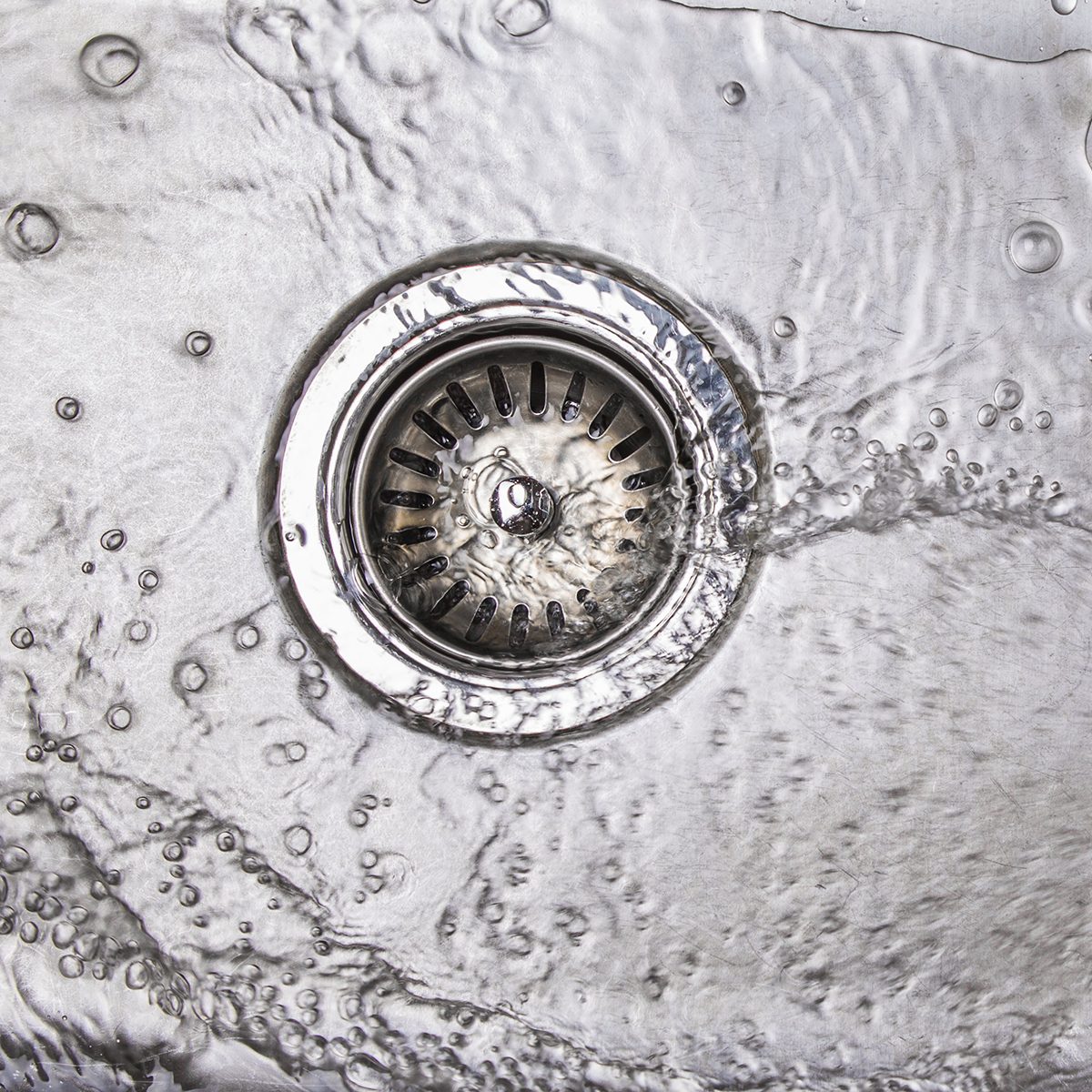Water going down the sink drain