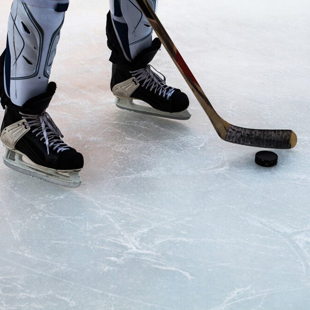 Person playing hockey