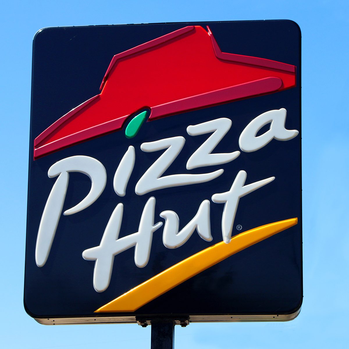 Pizza Hut sign.