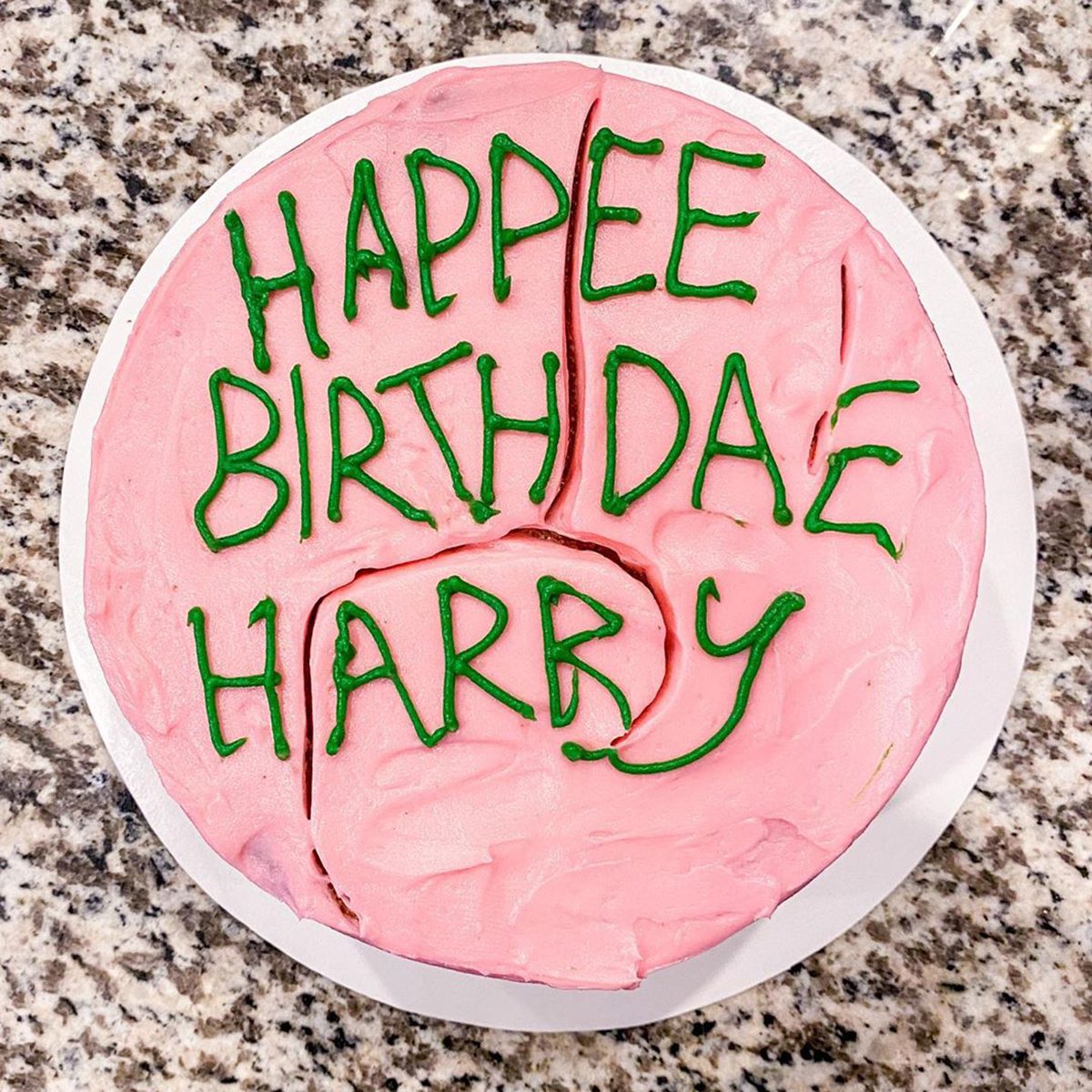 Harry Potter's birthday cake for a Harry Potter themed birthday party
