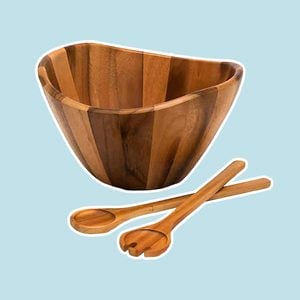 Lipper International Acacia Wood 3-Piece Wave Bowl and Server Set