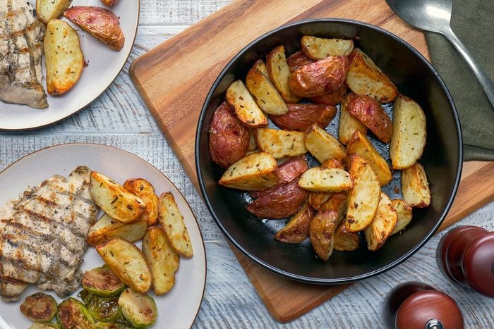 Air Fried Potatoes served with Cooked Chicken Breast