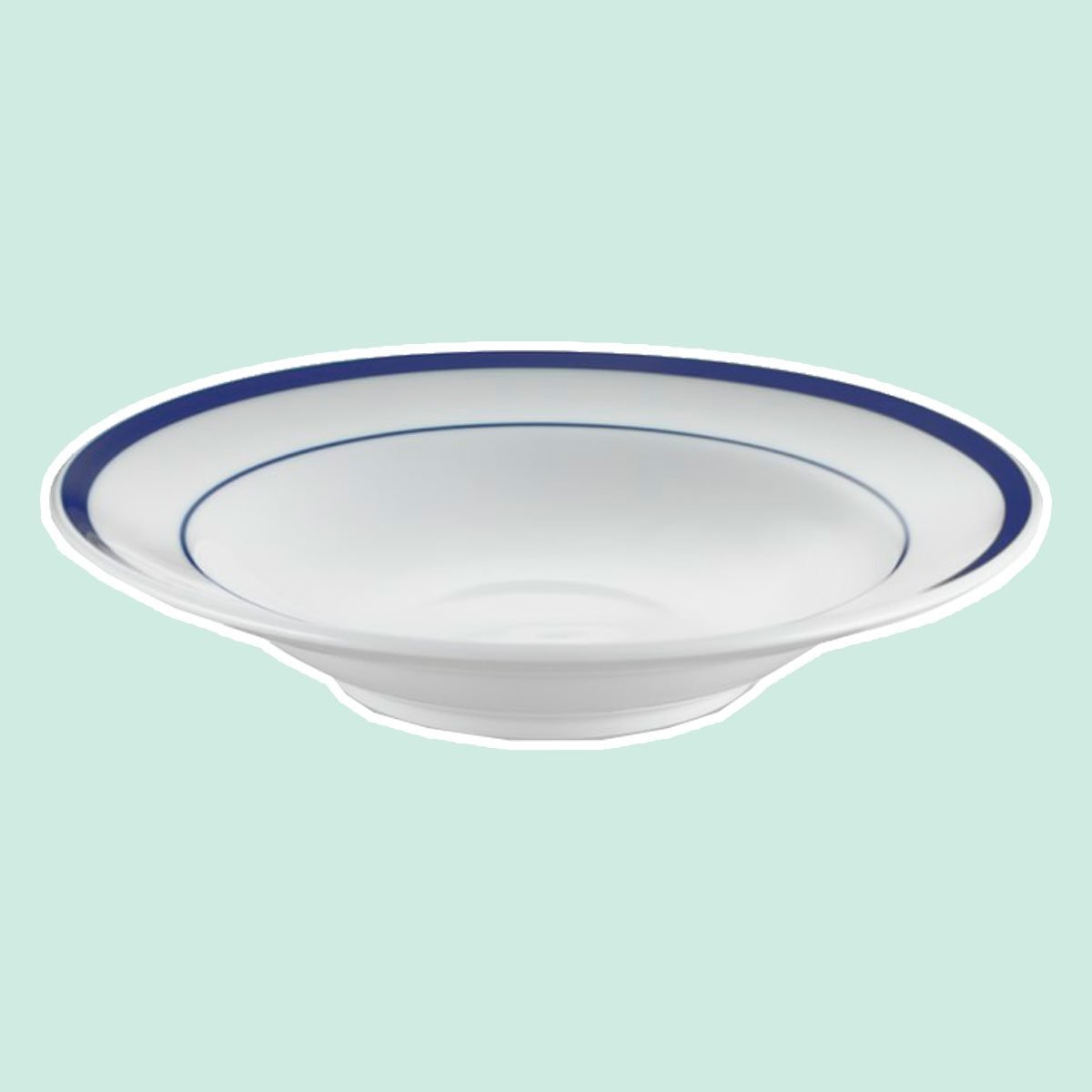 Brasserie Blue-Banded Porcelain Soup Bowls