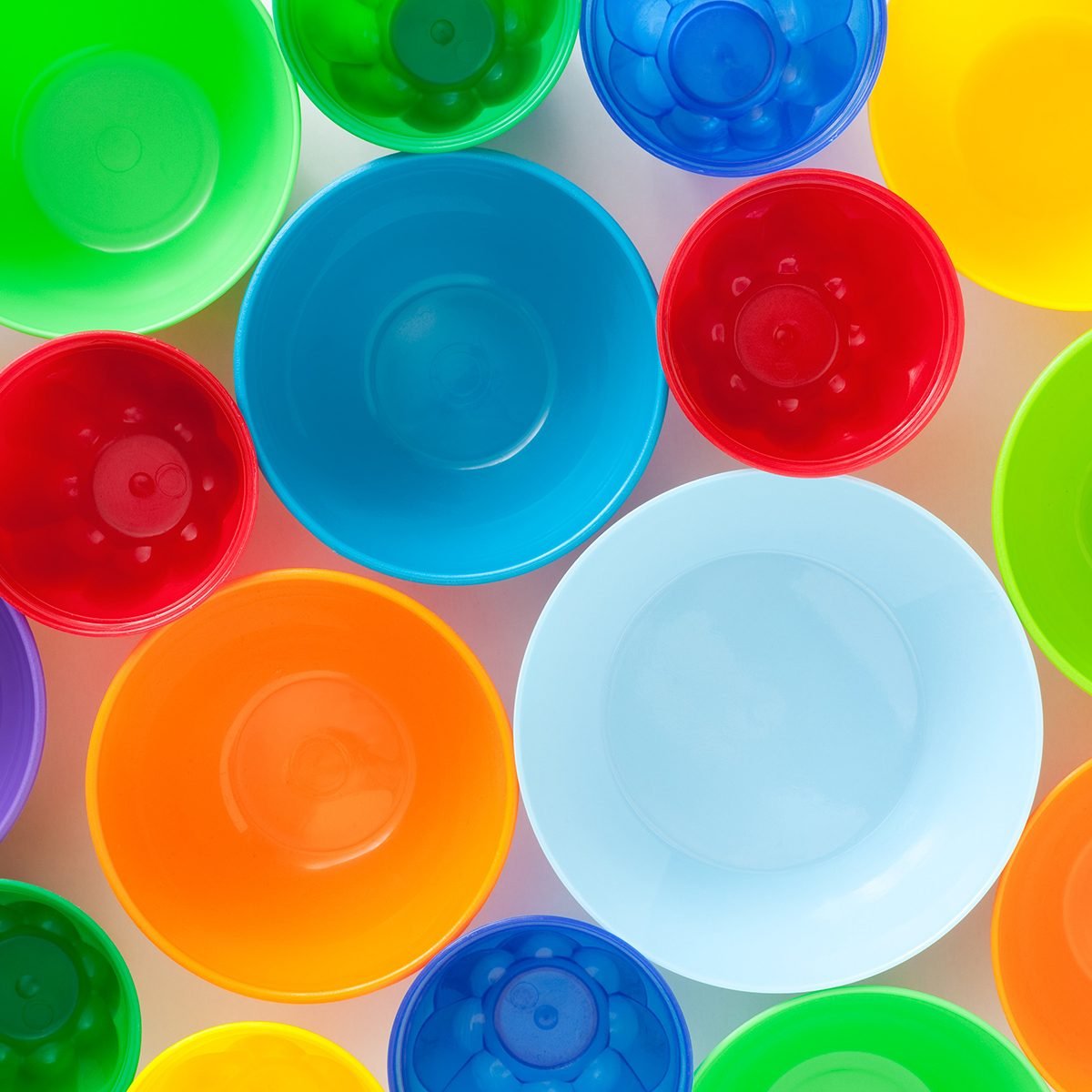 Colorful plastic cups