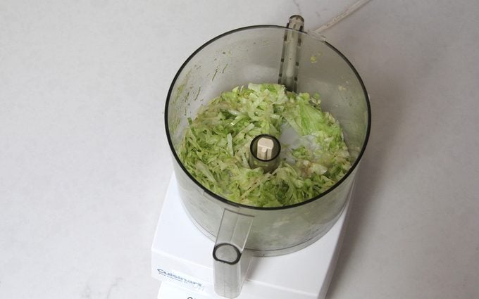 Lettuce in a food processor