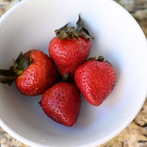 Strawberries after the soak
