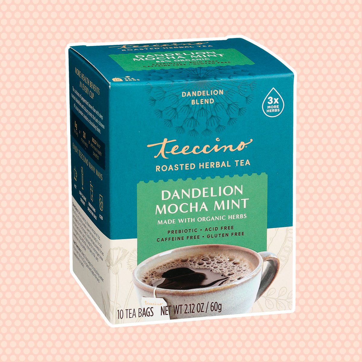 DANDELION MOCHA MINT HERBAL TEA | 10 TEA BAGS