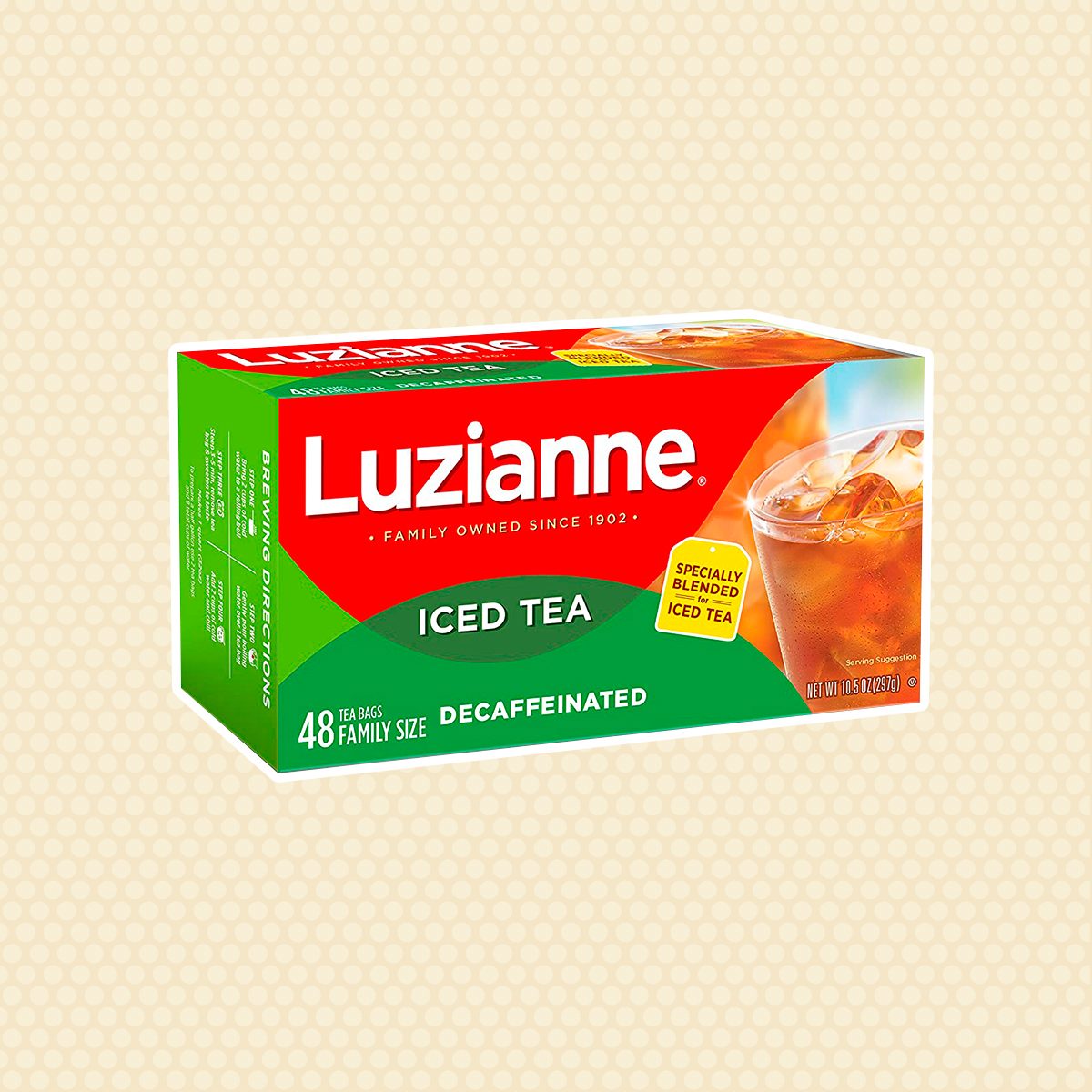 Luzianne Specially Blended for Iced Tea, Decaffeinated Family Sized, 48-Count Tea Bags