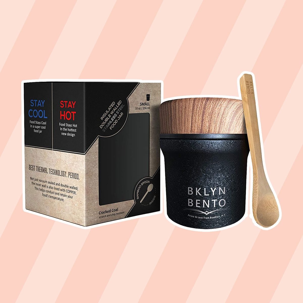 Thermos Food Jar For Hot Food & Soup with Bamboo Spoon.