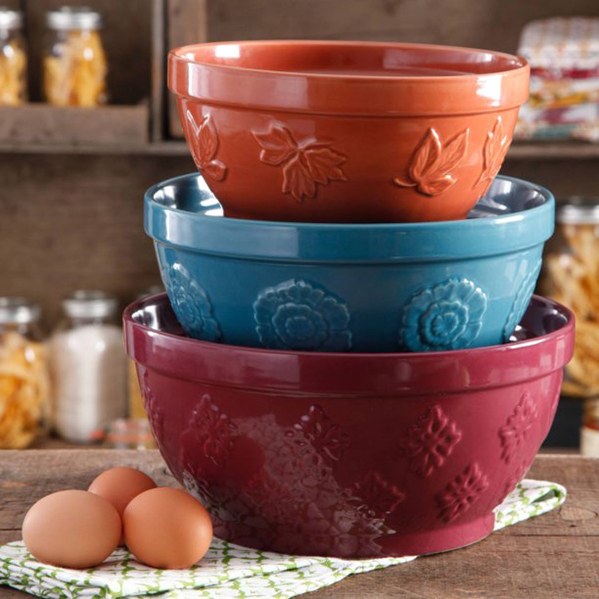 The Pioneer Woman Cornucopia Ceramic Mixing Bowl Set,