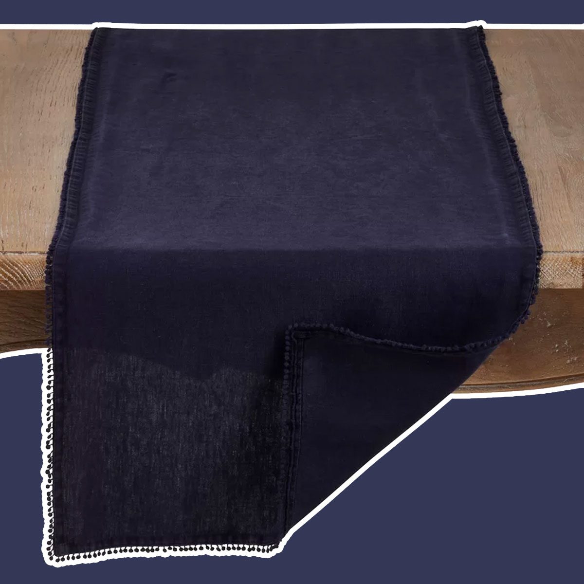 Waveland Mini Pom Pom Trim Table Runner