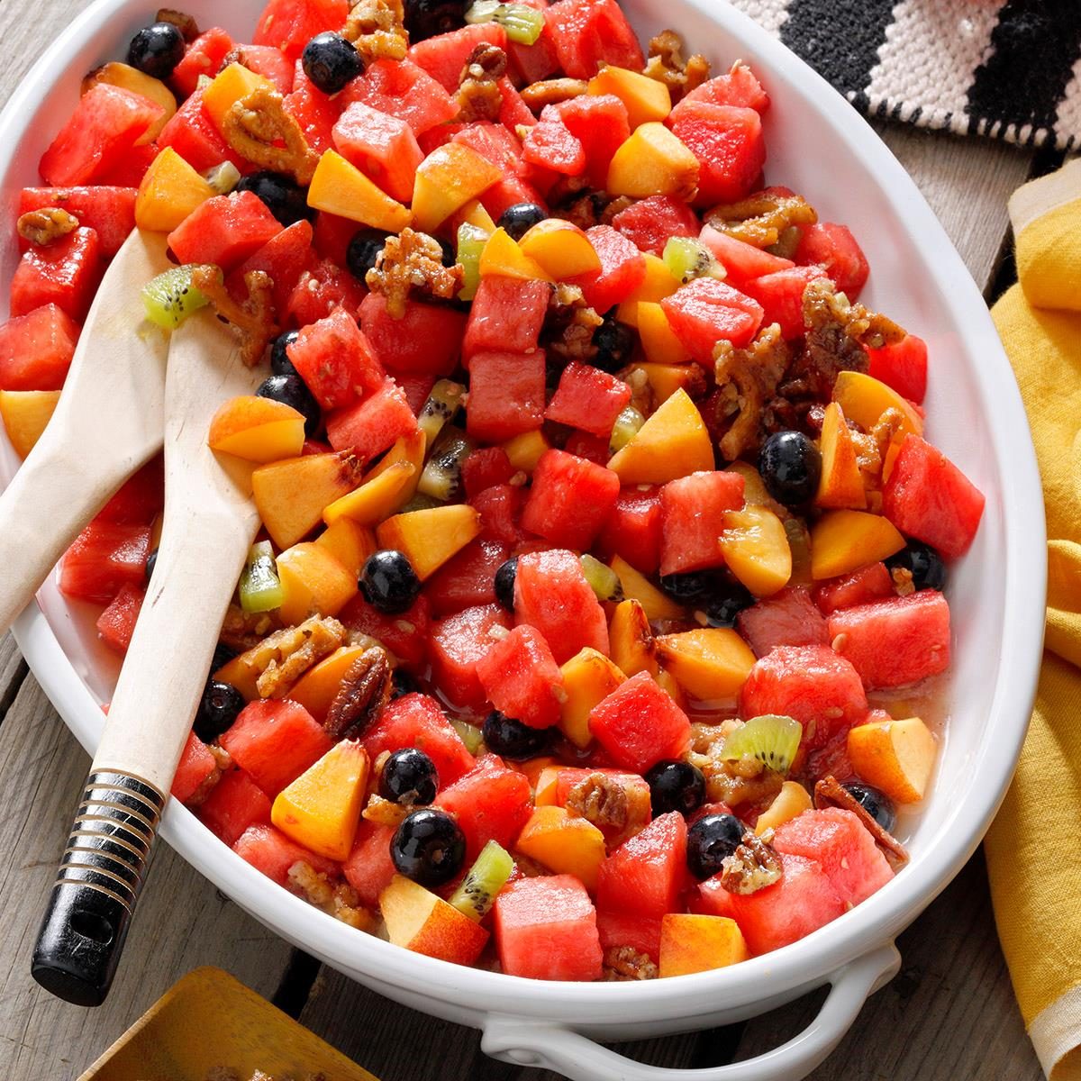 Watermelon Salad with Cinnamon Pretzel Crunch