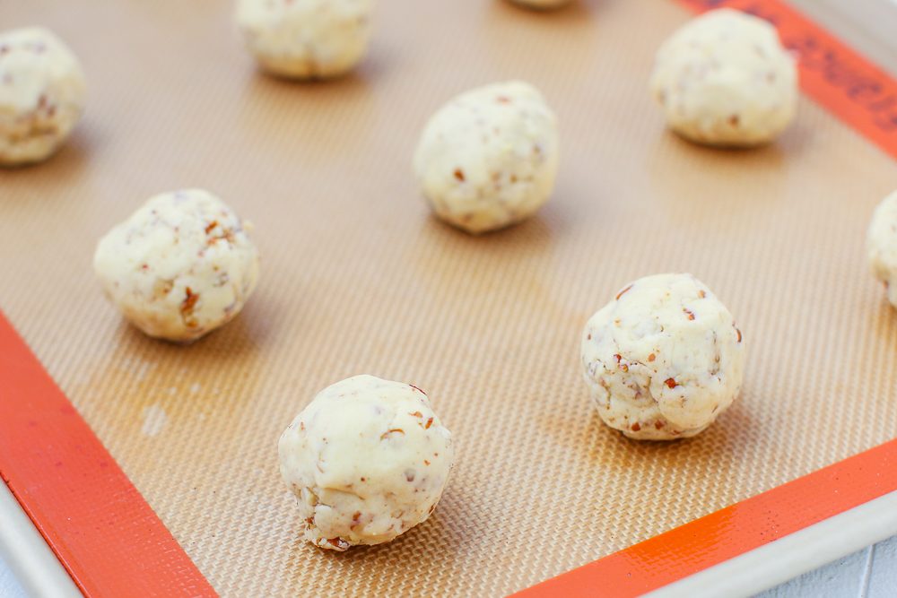 Snowball Cookies ready to bake - how to make snowball cookies from scratch
