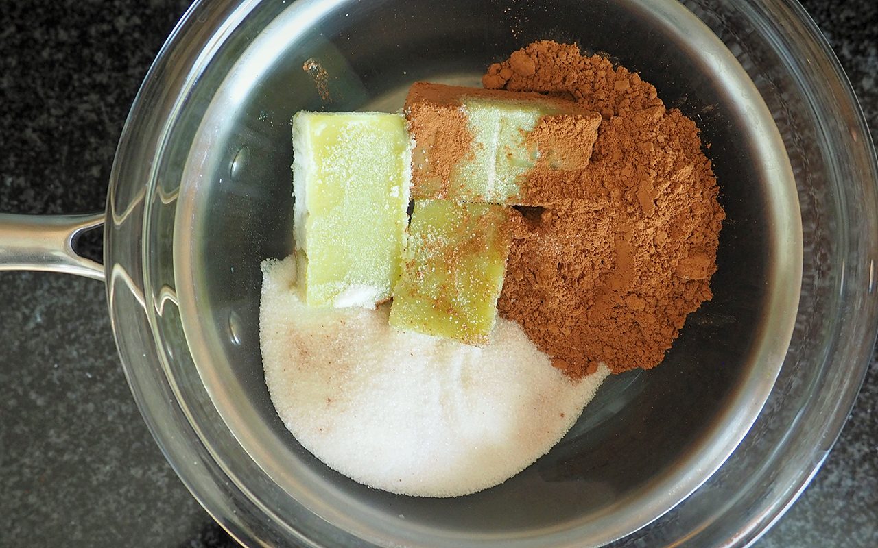 cbd brownies: melting butter