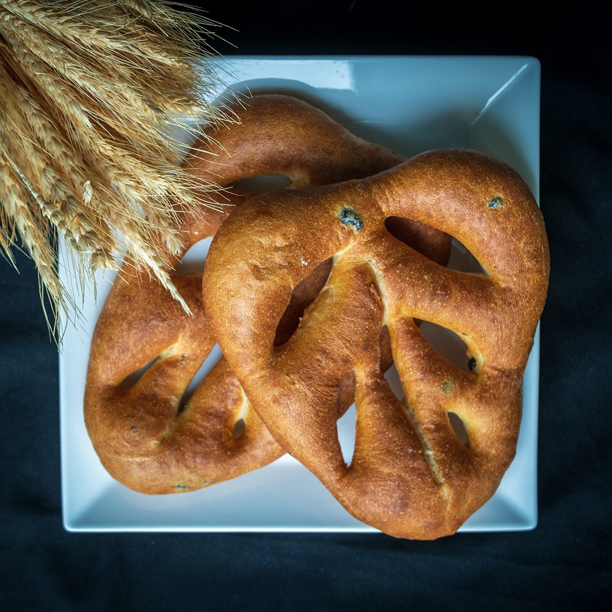 Olive Fougasse types of french bread
