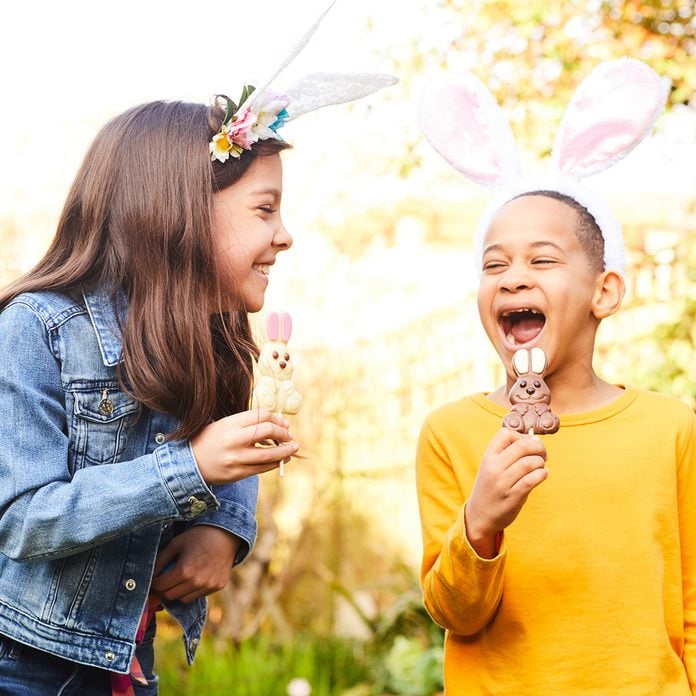 easter egg hunt ideas Children Having Fun On An Easter Egg Hunt.