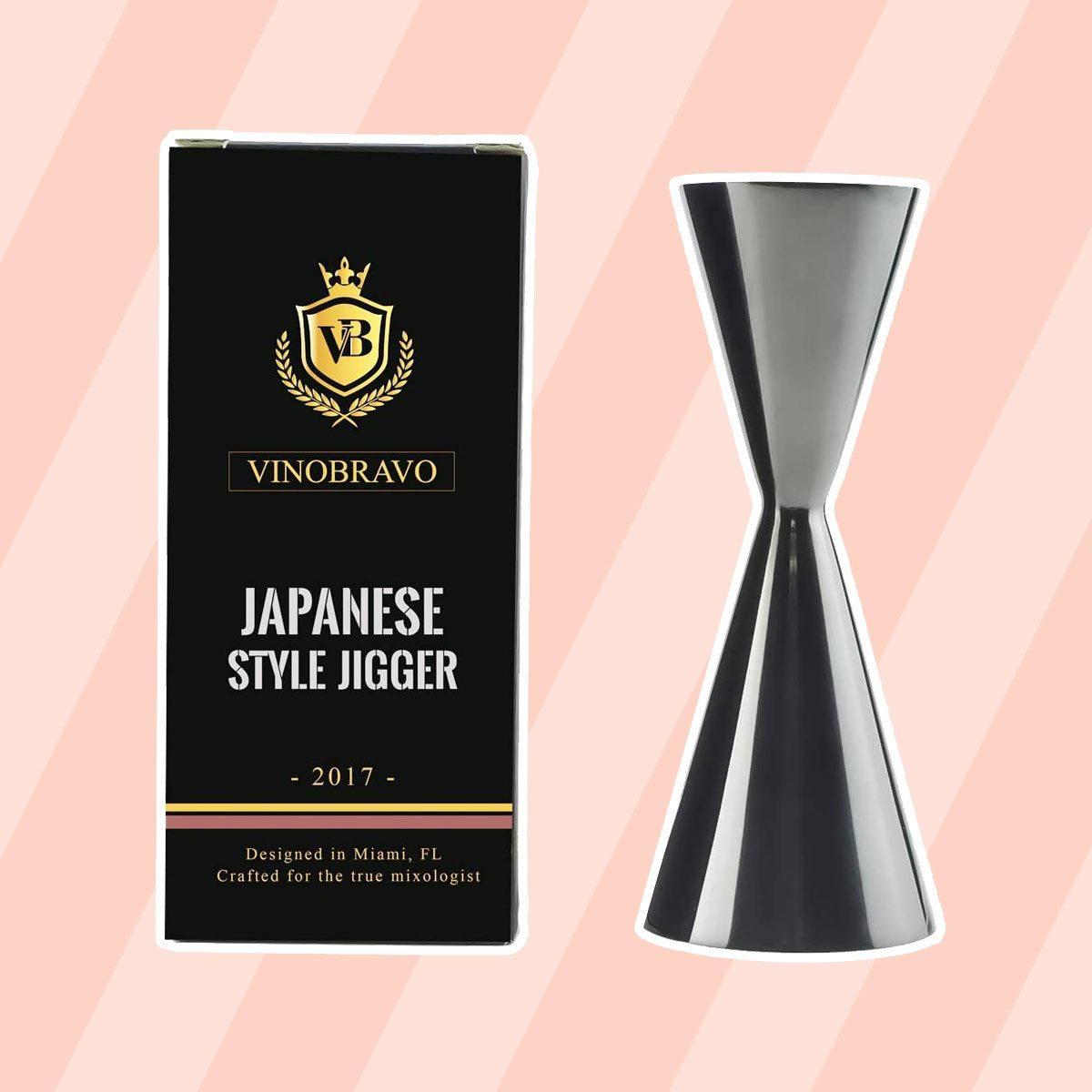 margarita tools Vinobravo Slim Japanese Jigger Black