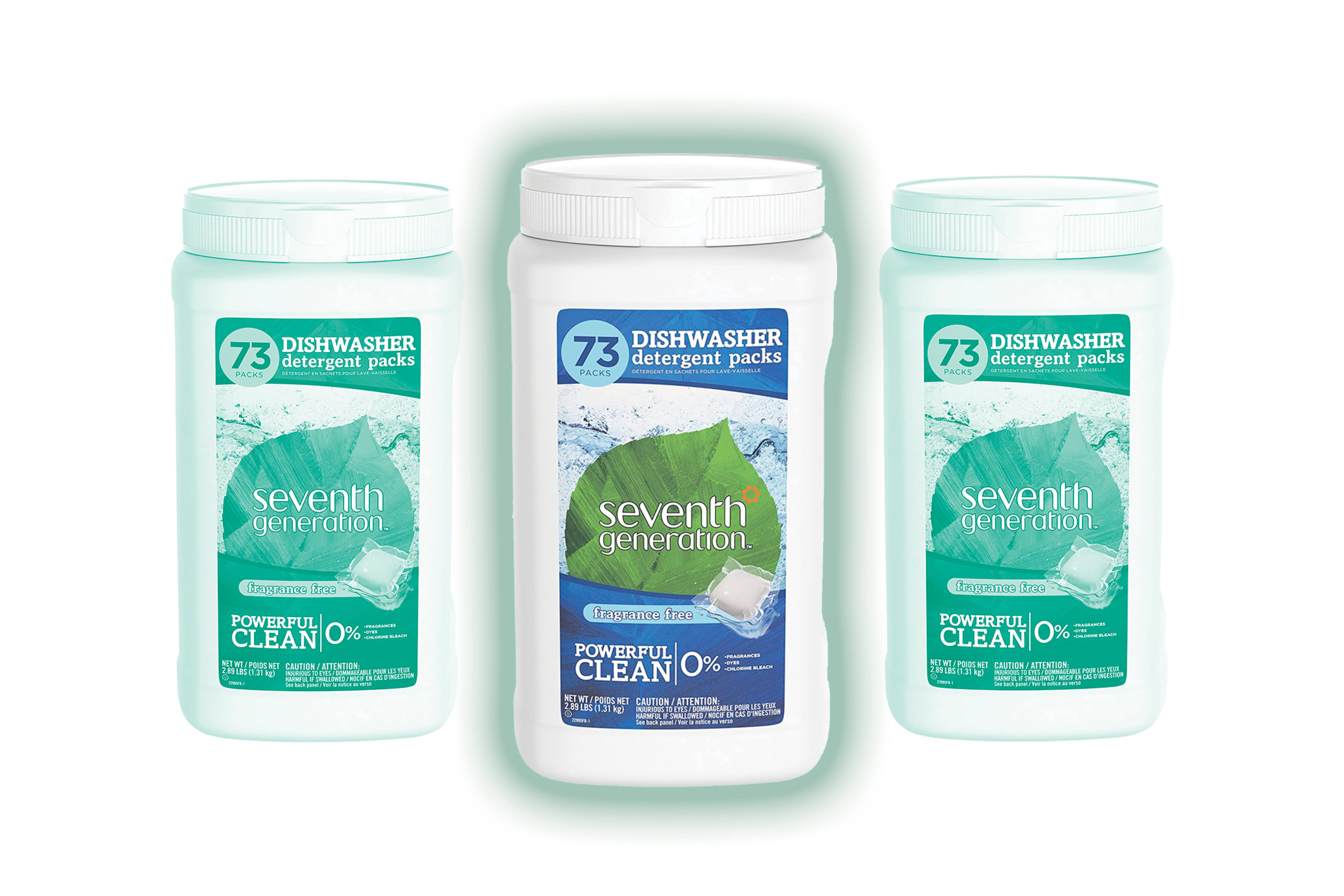 Seventh Generation Dishwasher Detergent Packs, Fragrance Free, 73 Count