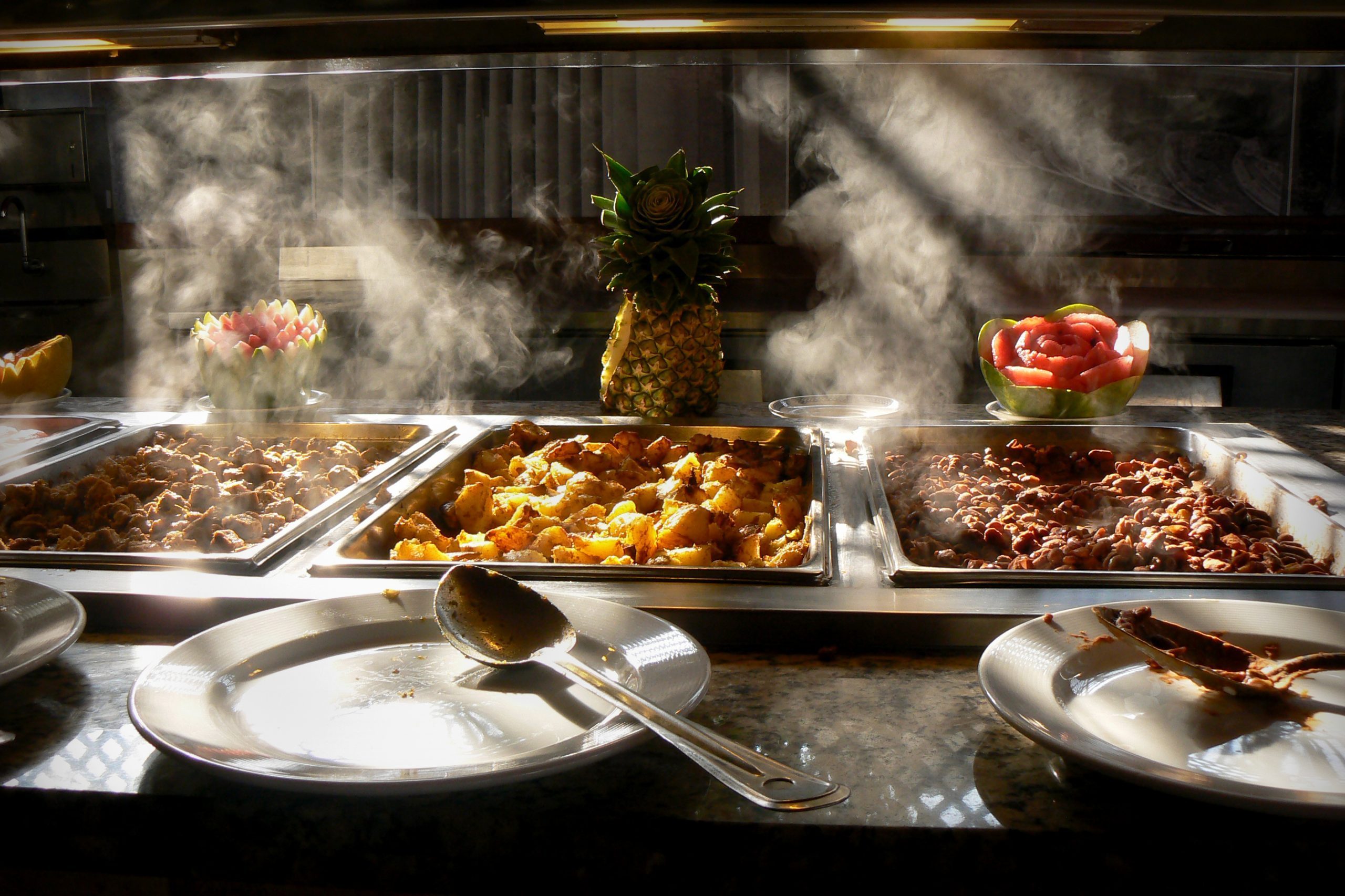 Hot Food From A Tropical Buffet