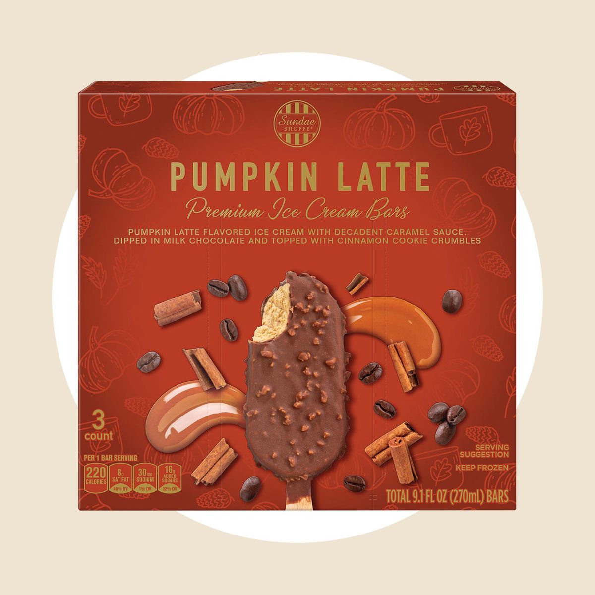 Sundae Shoppe Pumpkin Latte Ice Cream Bars