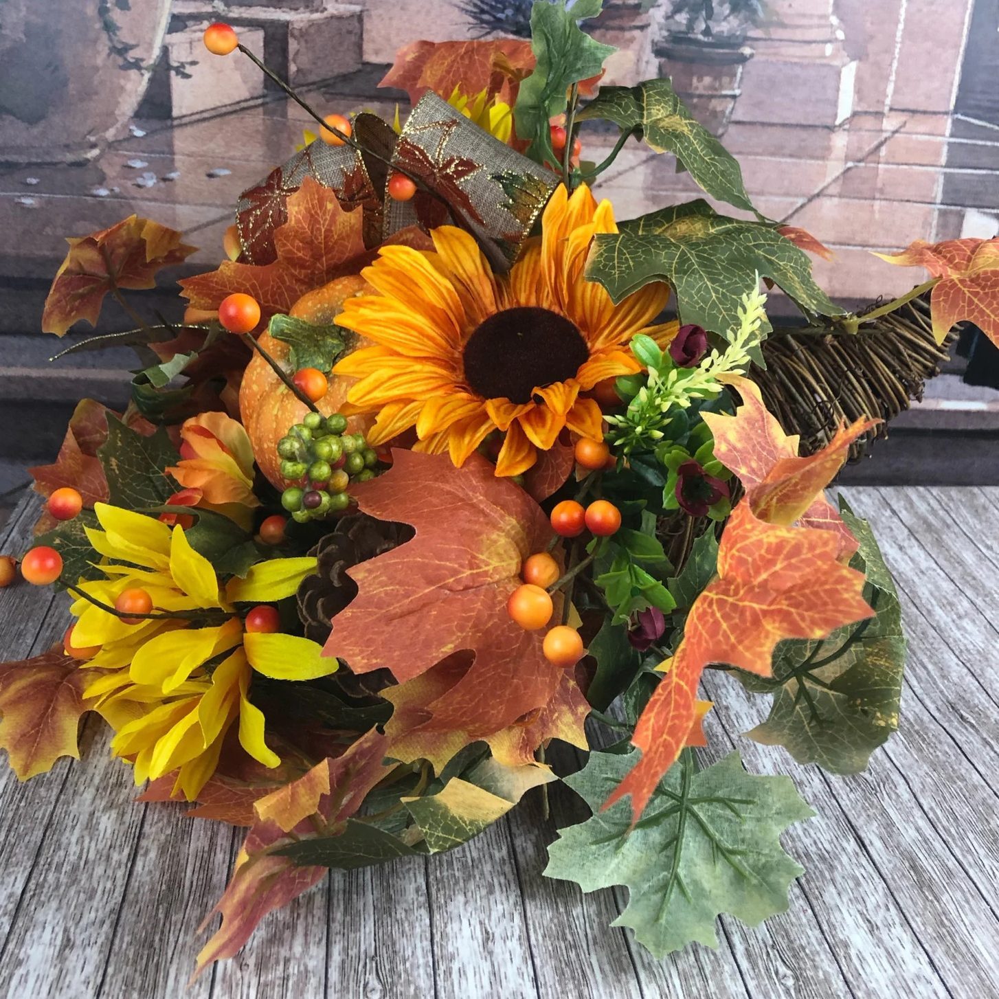 Artificial Cornucopia Fall Table Ecomm Via Etsy.com