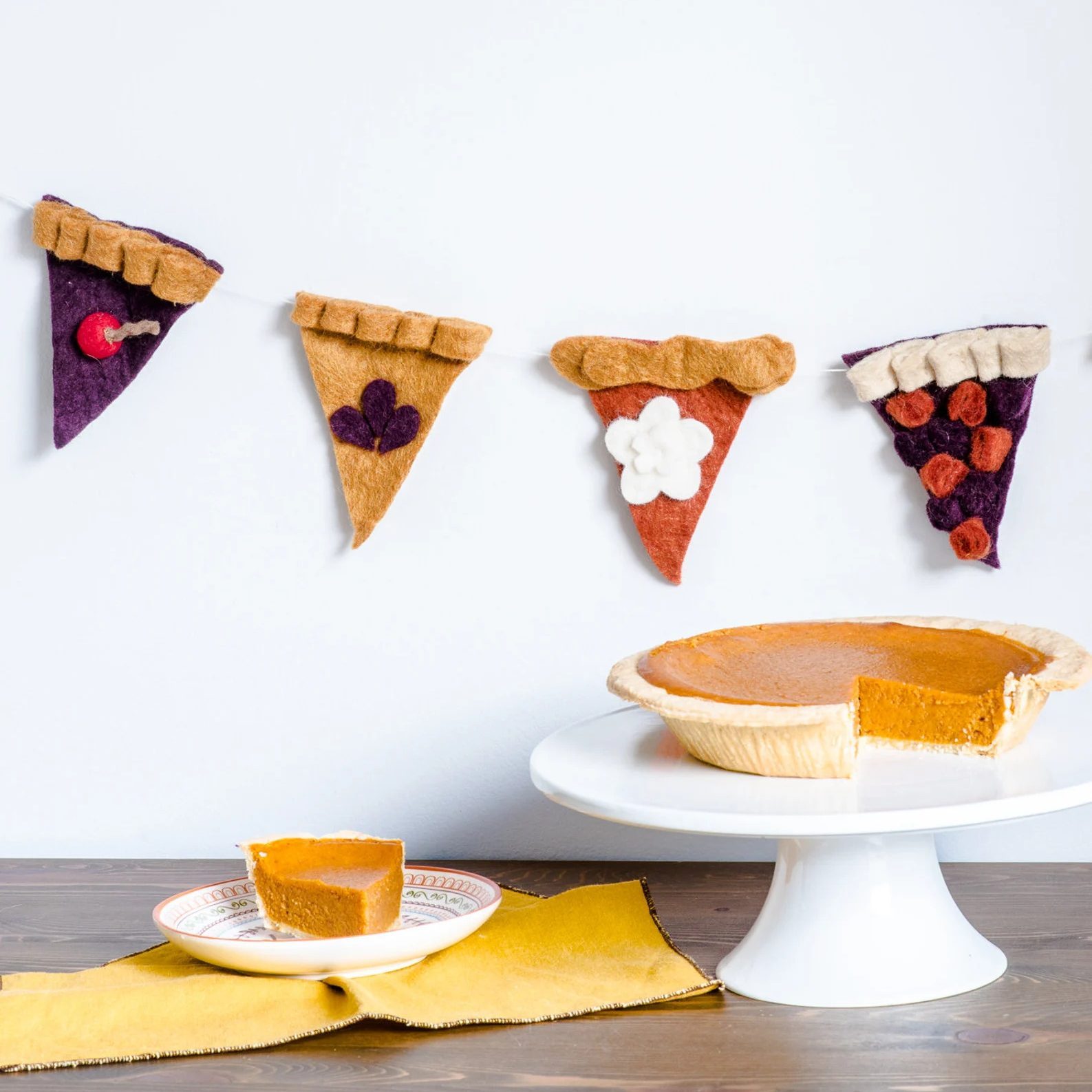 Fall Pie Felt Garland Ecomm Via Etsy.com