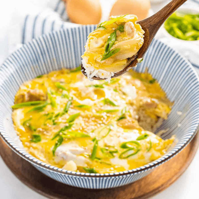 Oyakodon Japanese Chicken Egg Rice Bowl