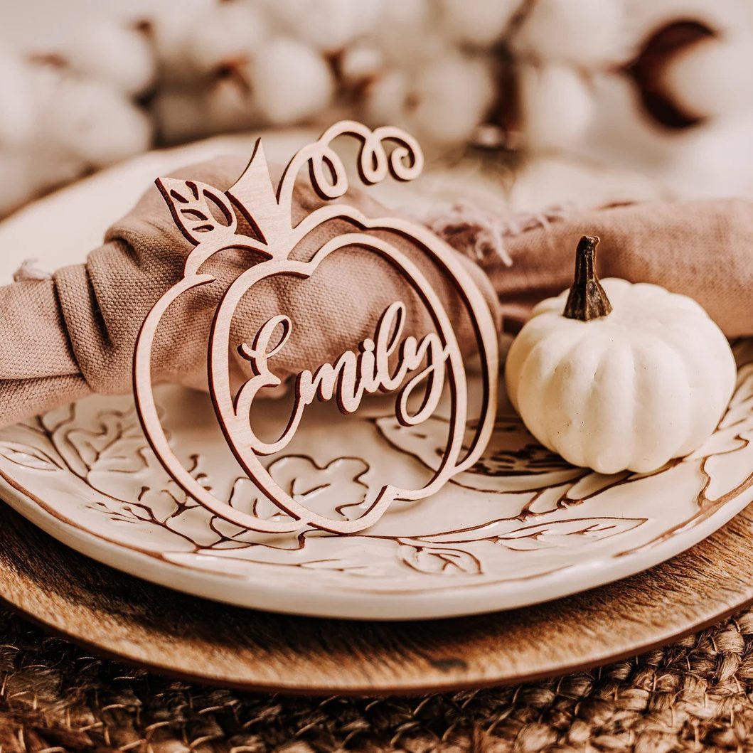 Personalied Thanksgiving Custom Wood Place Tags Ecomm Via Etsy.com
