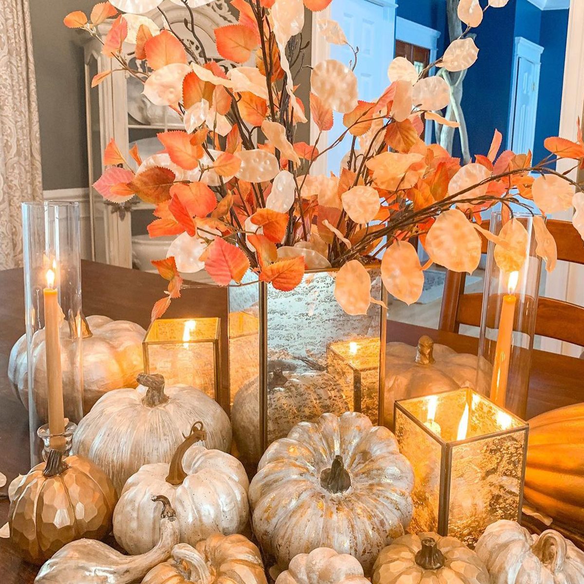Studiobluedesignsco Chic And Shimmery Fall Centerpiece