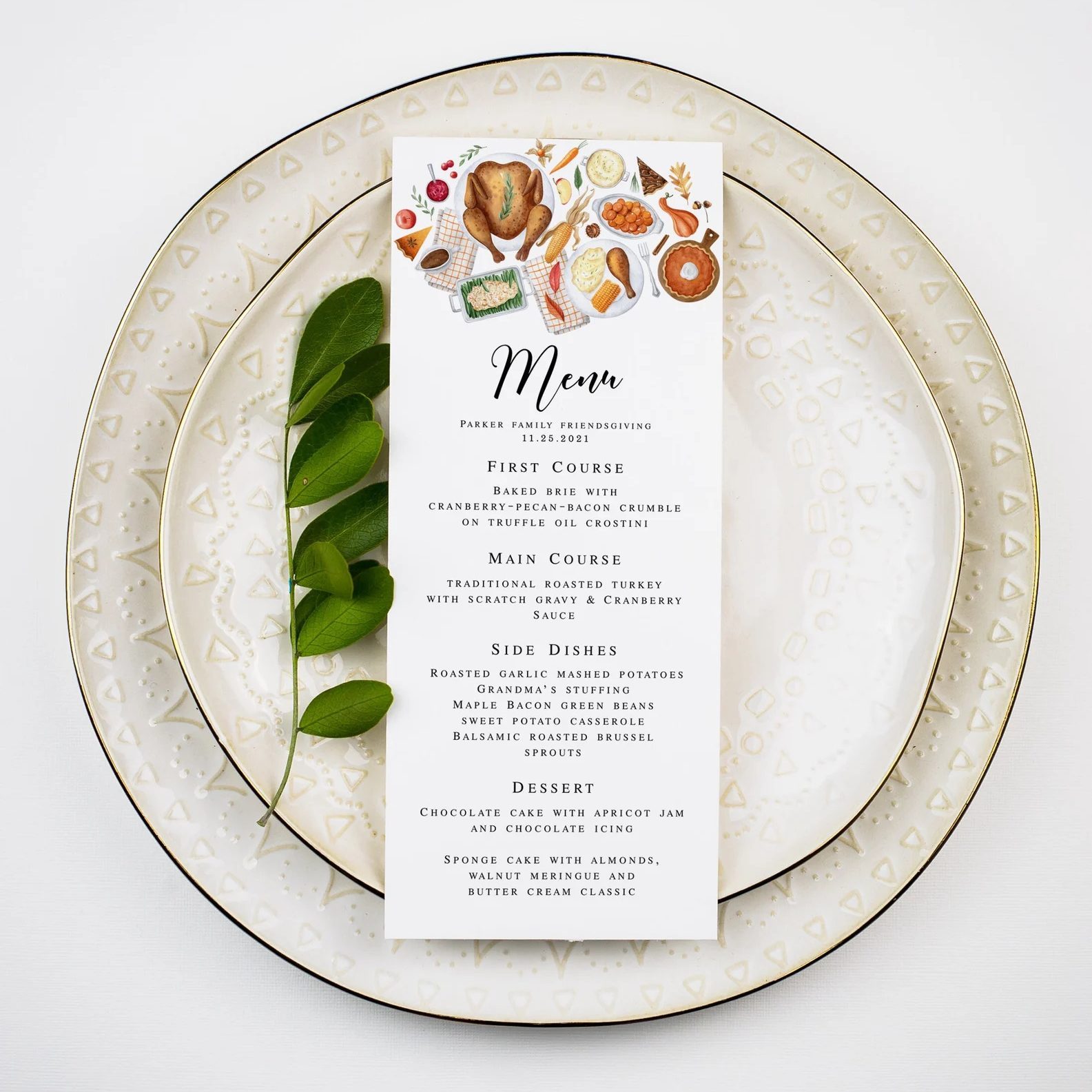 Thanksgiving Dinner Menu Template Ecomm Via Etsy.com