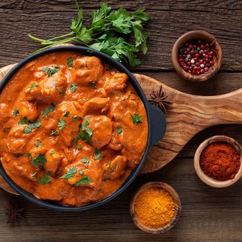 Tasty butter chicken curry dish from Indian cuisine.