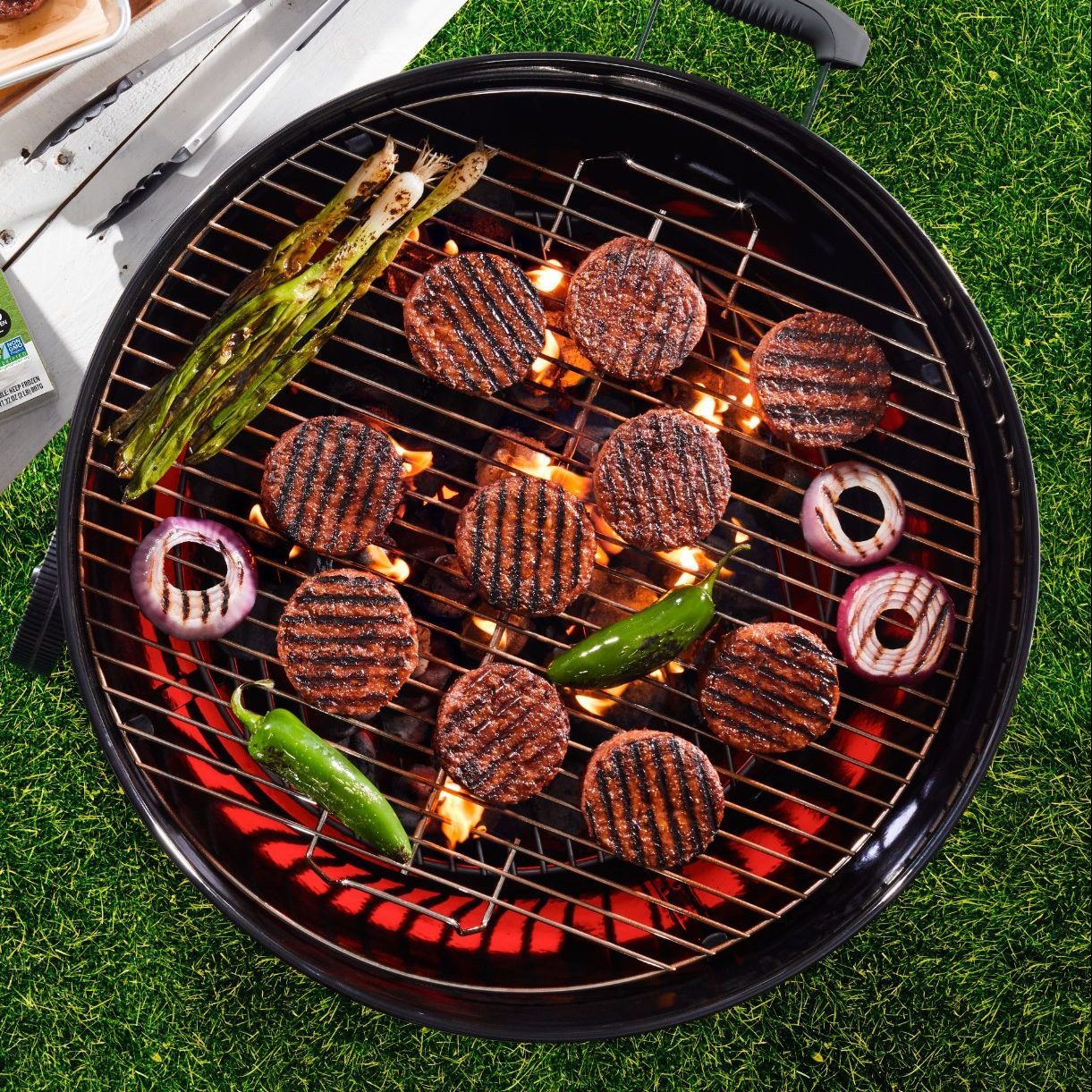 Beyond Meat Burgers On Grill