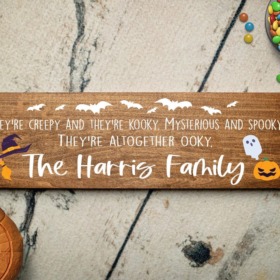 Personalized Halloween Creepy And Kooky Sign