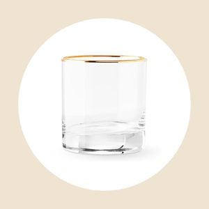 Gold Rim Double Old Fashioned Glasses