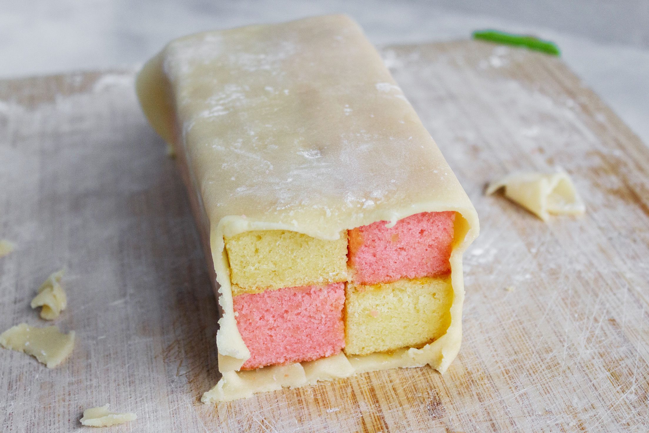 Battenberg Cake wrapped