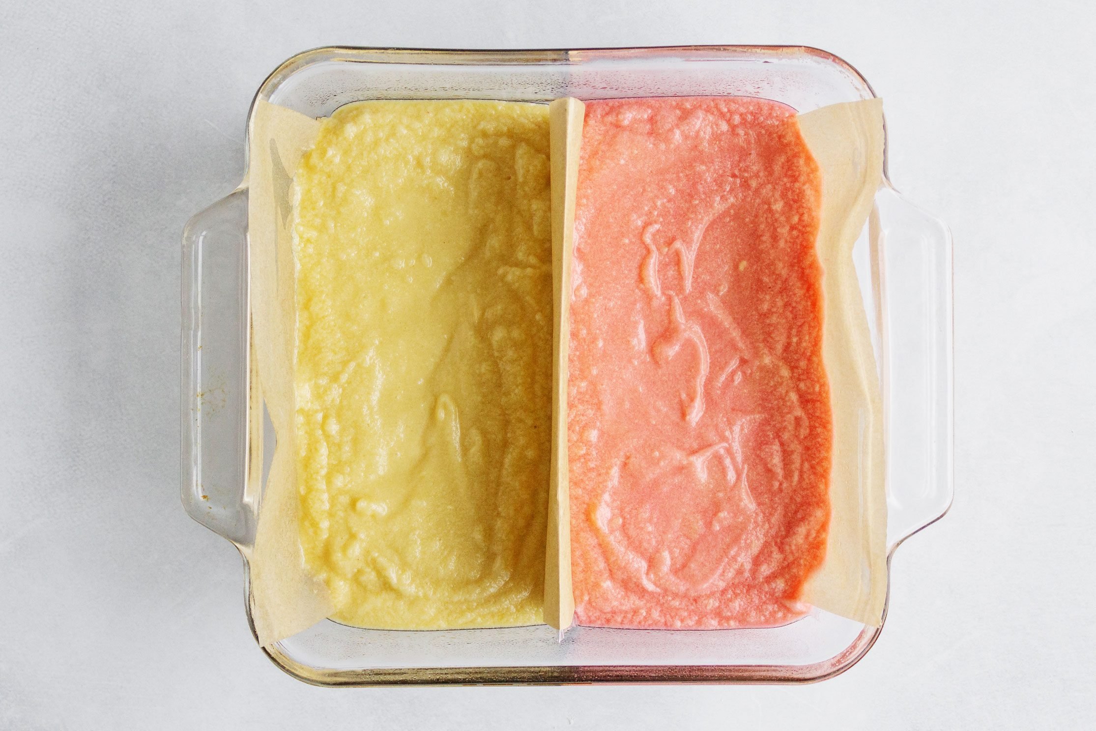 Battenberg Cake in pan