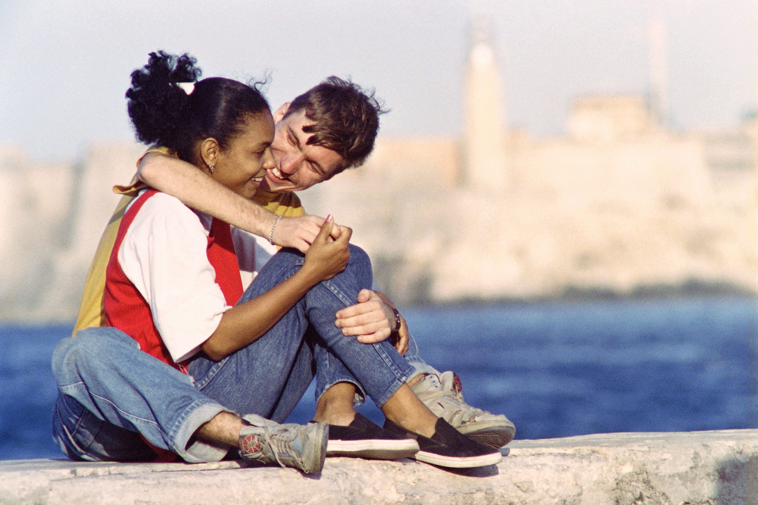 A young couple pose during the Valentine