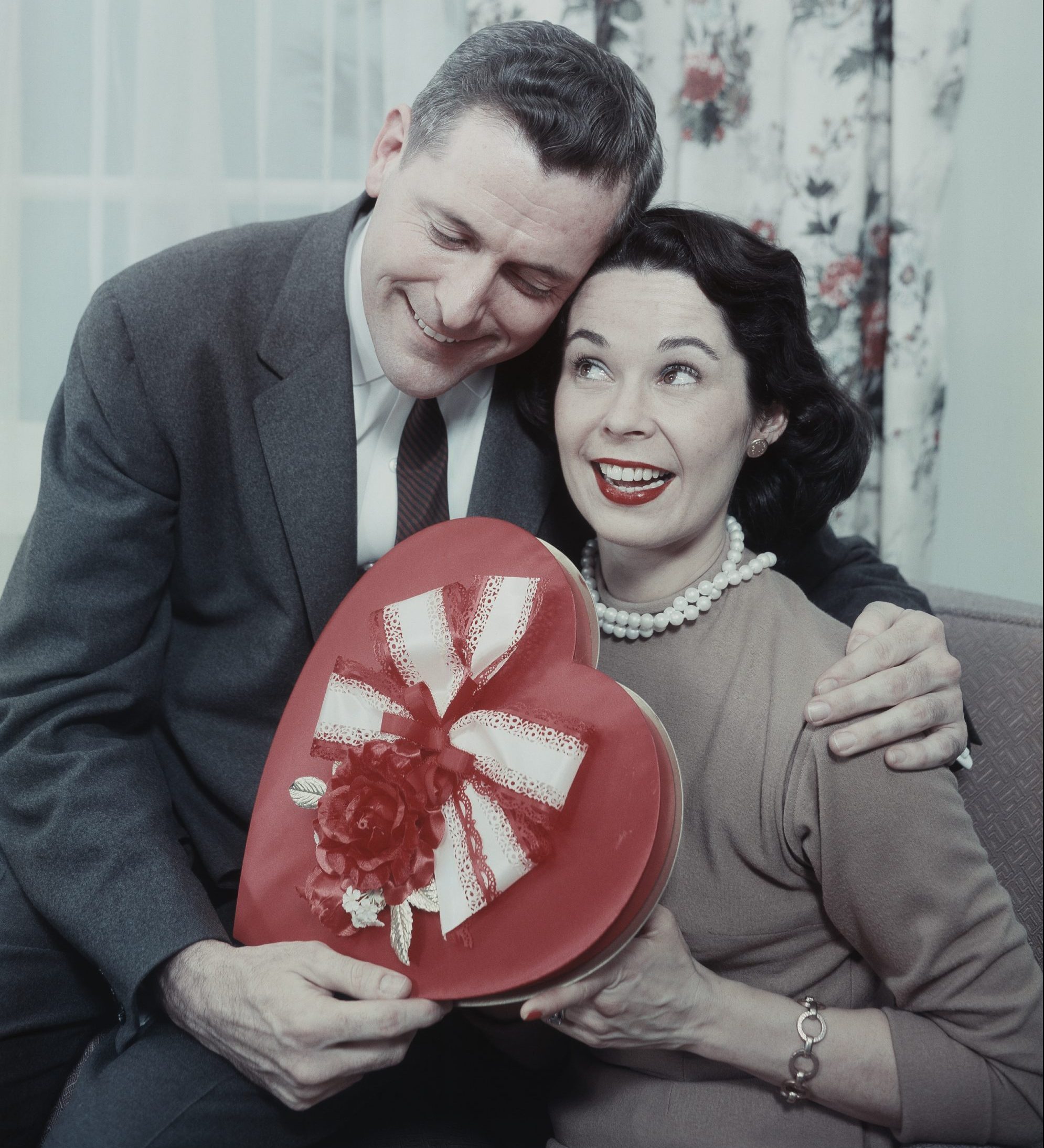 Men Giving Valentine Gift To Women