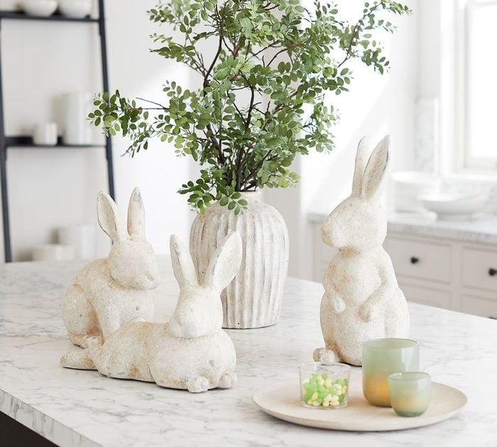 Stone Easter Bunny Sculptures