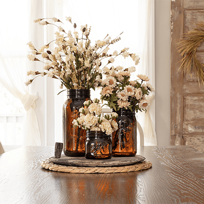 Amber Mason Jar Fall Centerpiece Ecomm Via Thepaintedhinge
