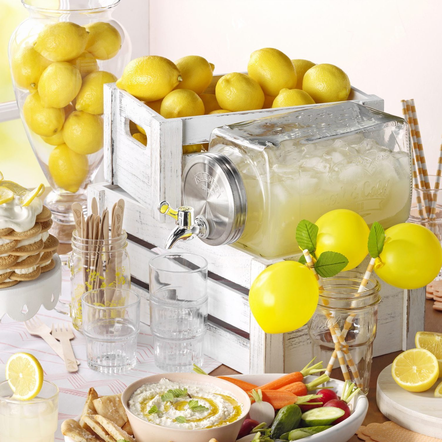 table decorated with lemons