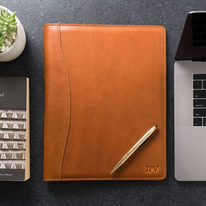 Personalized leather padfolio