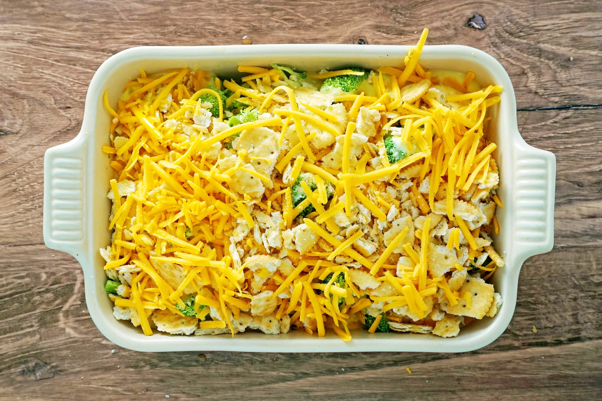 Cracker Barrel Broccoli Cheddar Chicken ready to bake