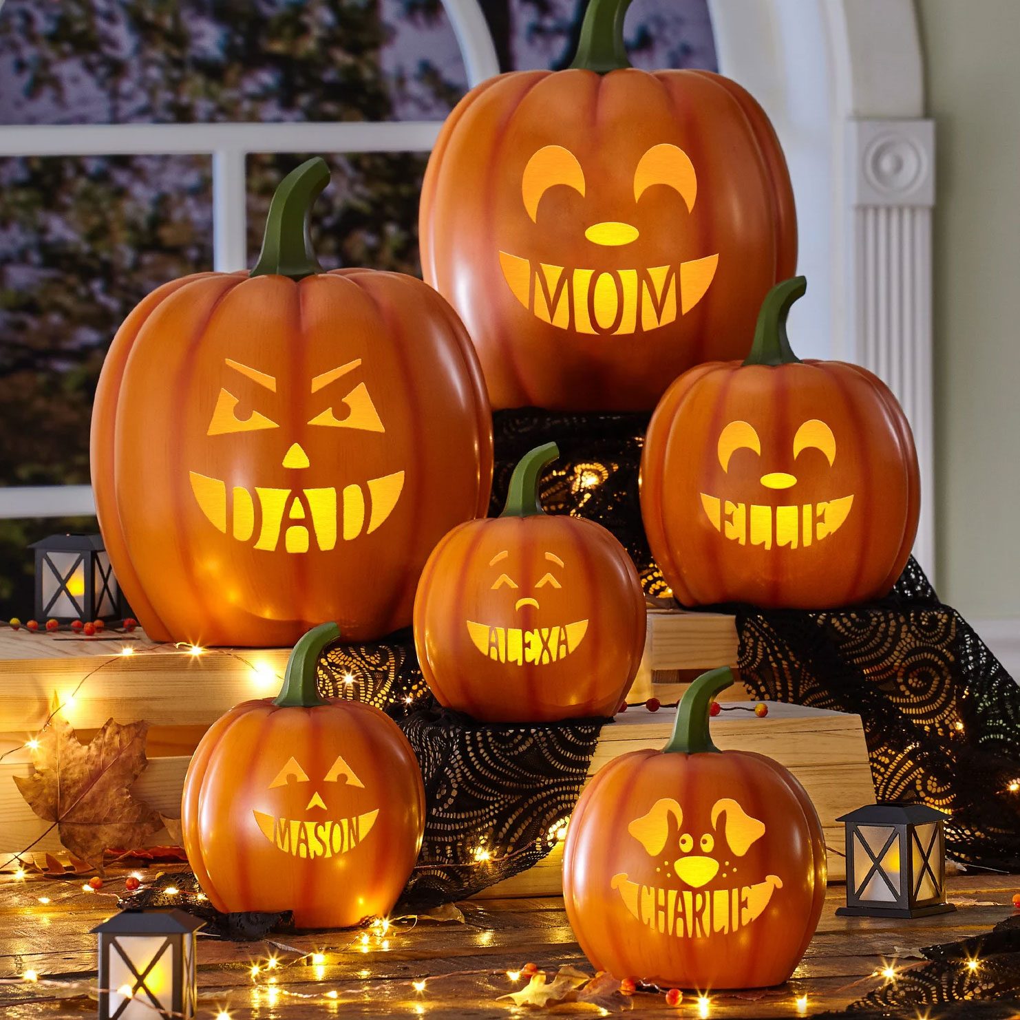 Light Up Name Pumpkin Lanterns