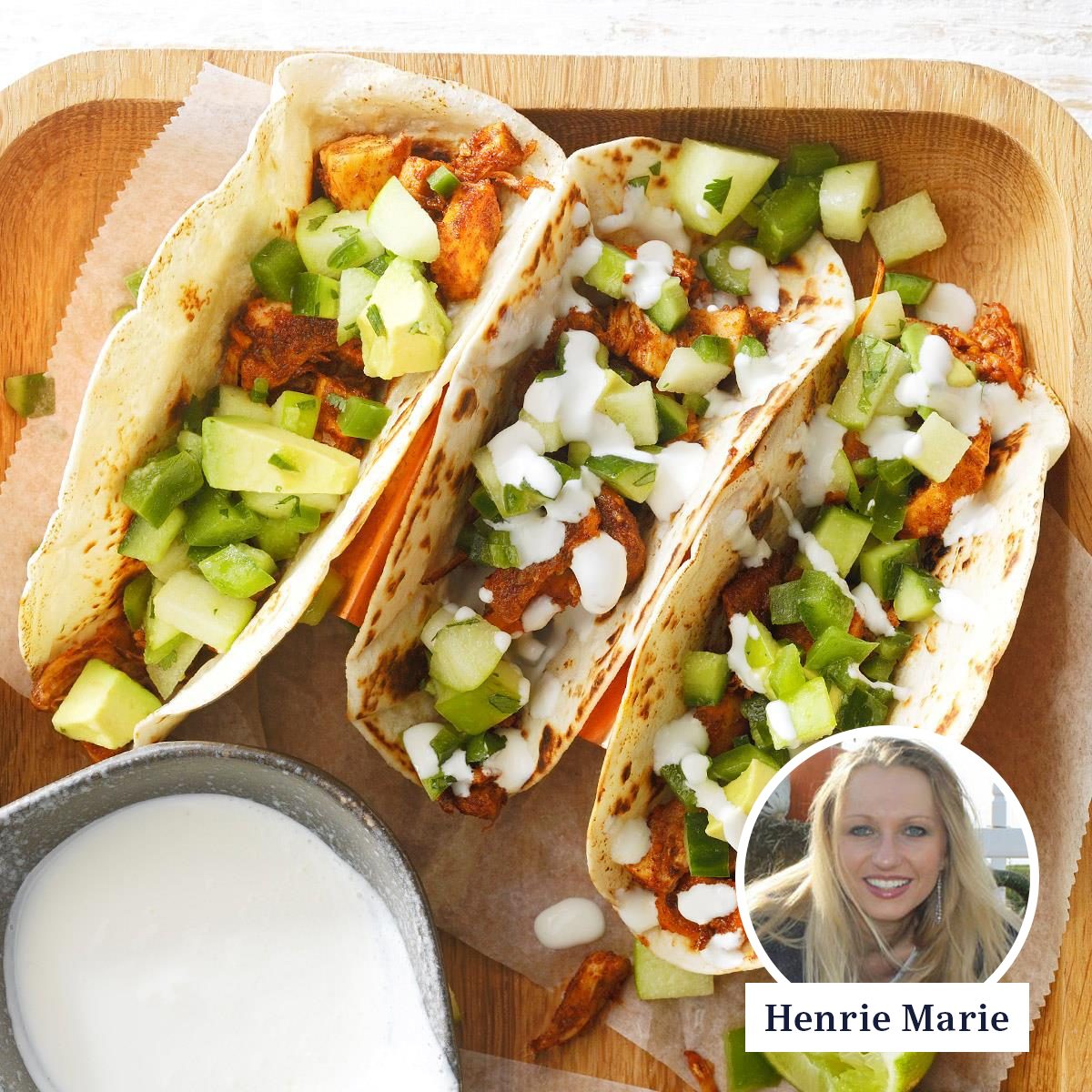 Jackfruit Tacos With Green Apple Salsa By Henrie Marie